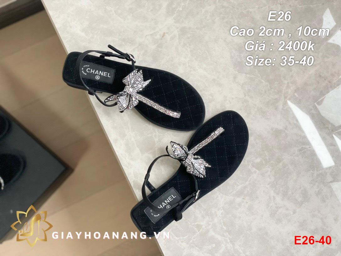 E26-40 Chanel sandal cao 2cm , 10cm siêu cấp