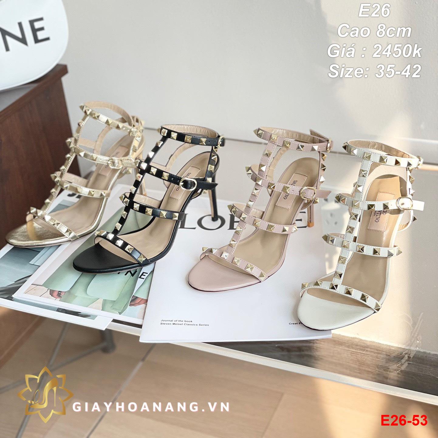 E26-53 Valentino sandal cao 8cm siêu cấp