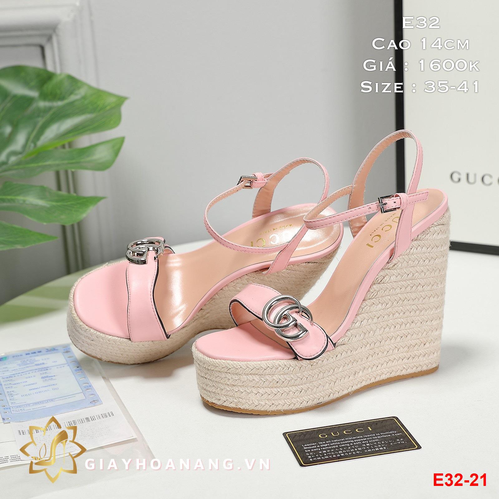 E32-21 Gucci sandal cao 14cm siêu cấp