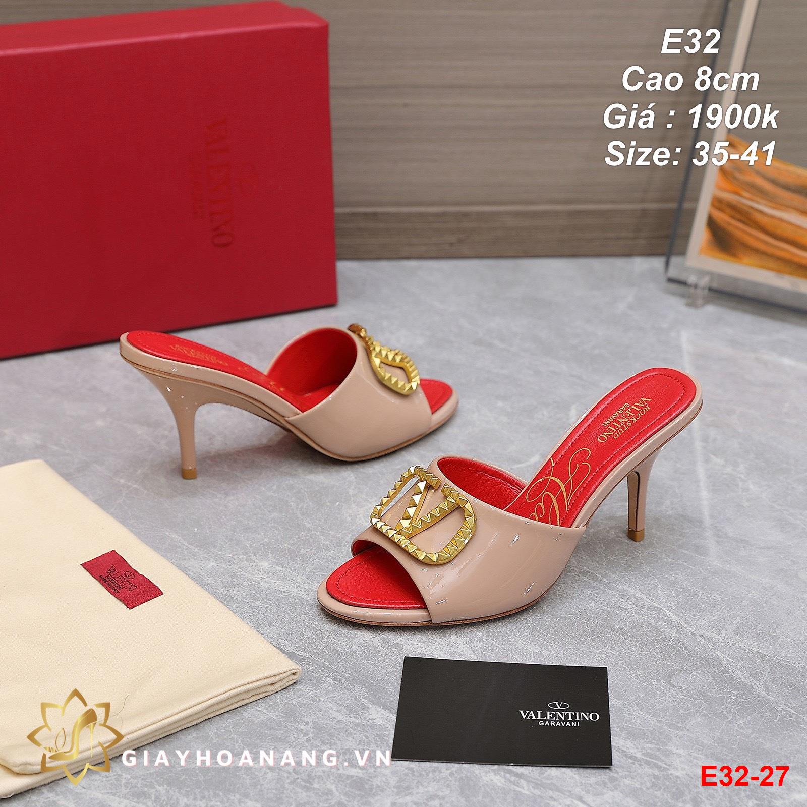 E32-27 Valentino dép cao 8cm siêu cấp