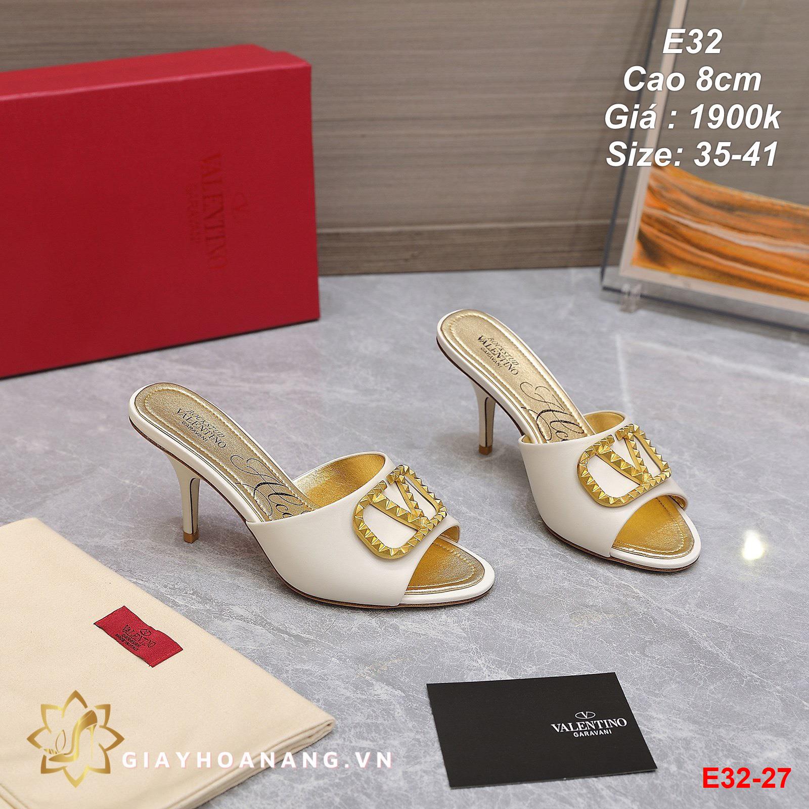 E32-27 Valentino dép cao 8cm siêu cấp