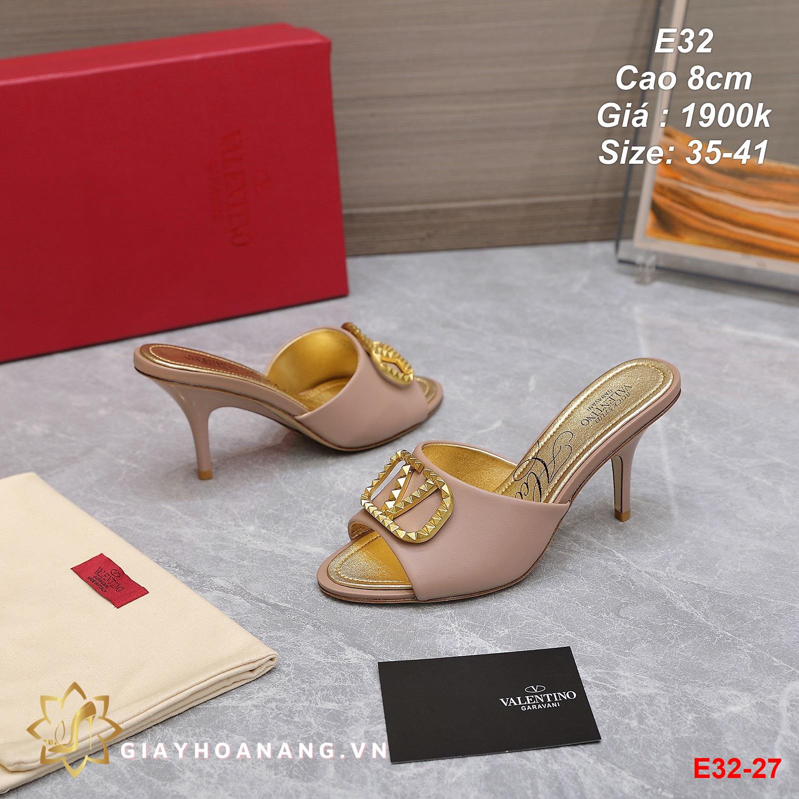 E32-27 Valentino dép cao 8cm siêu cấp