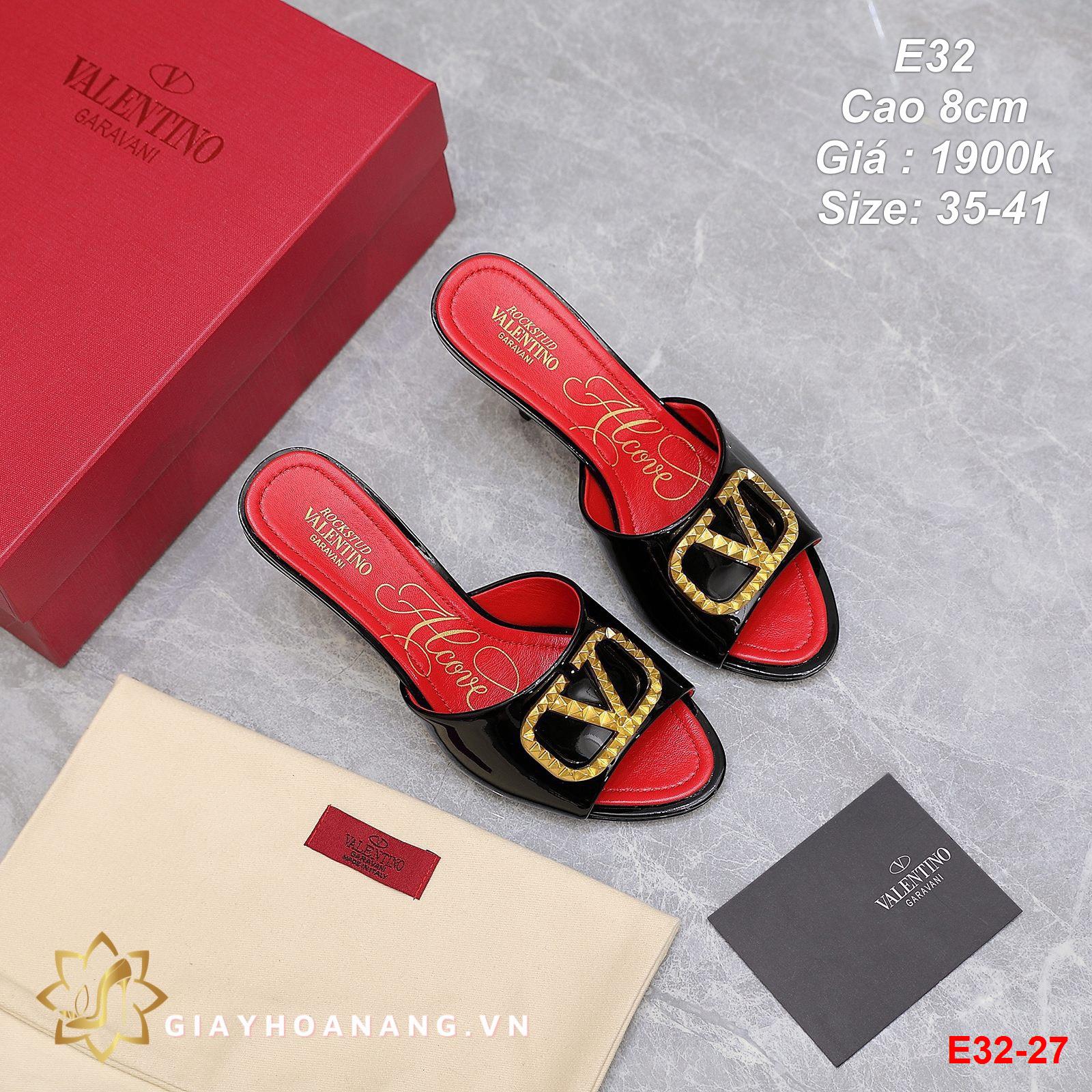 E32-27 Valentino dép cao 8cm siêu cấp