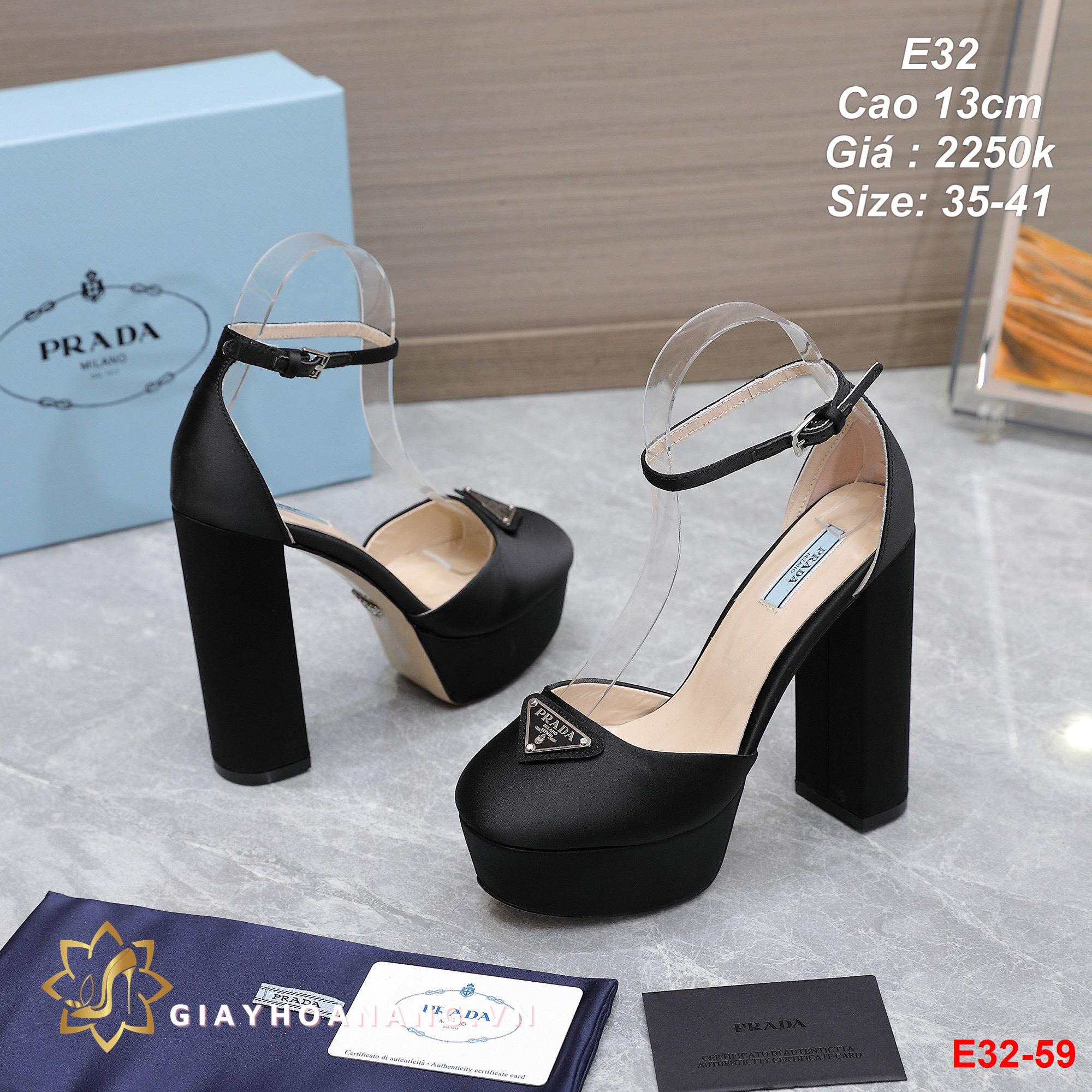 E32-59 Prada sandal cao 13cm siêu cấp