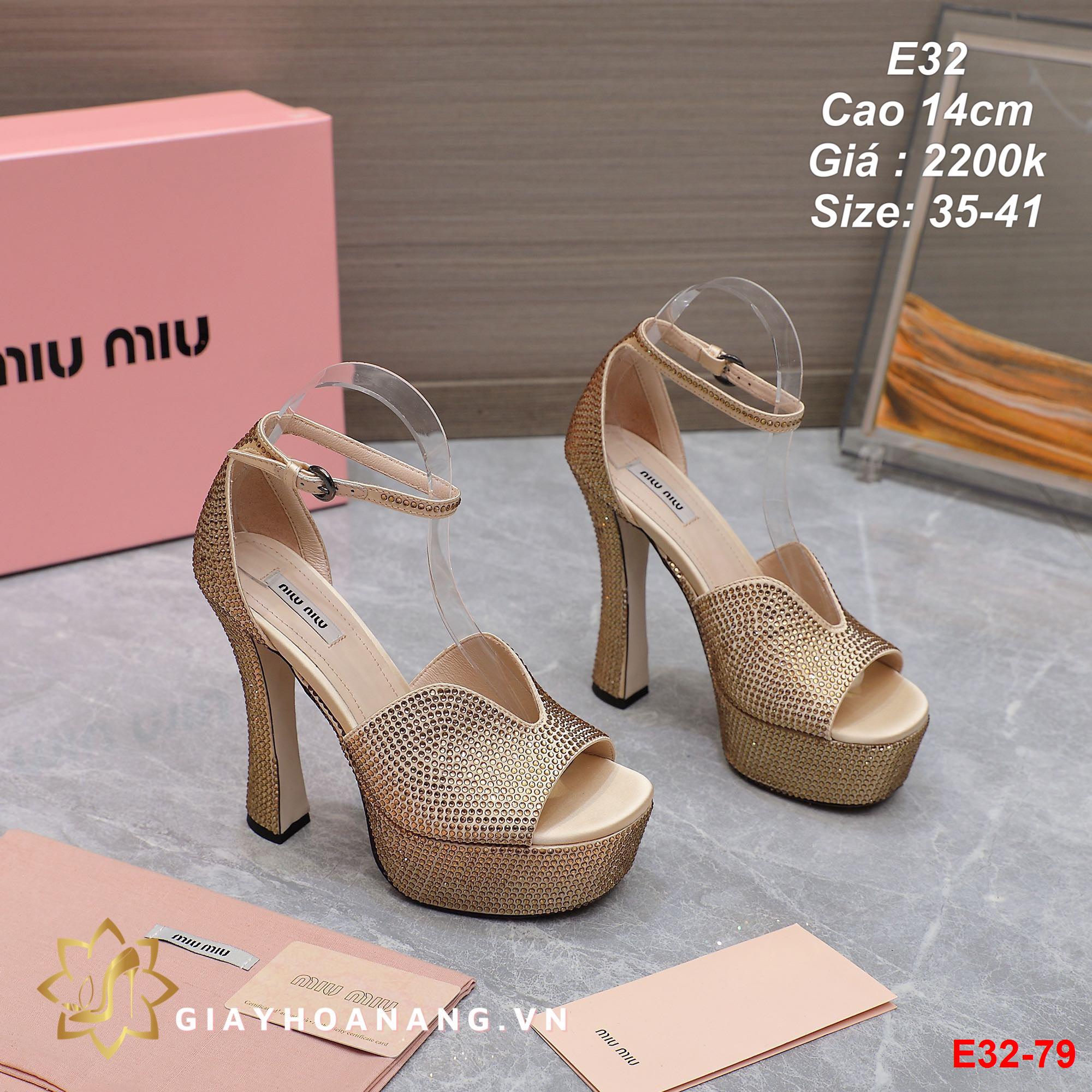 E32-79 Miu Miu sandal cao 14cm siêu cấp