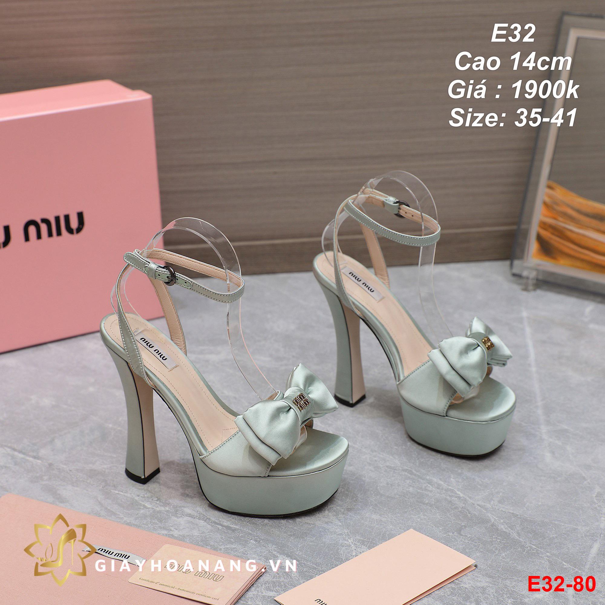 E32-80 Miumiu sandal cao 14cm  siêu cấp