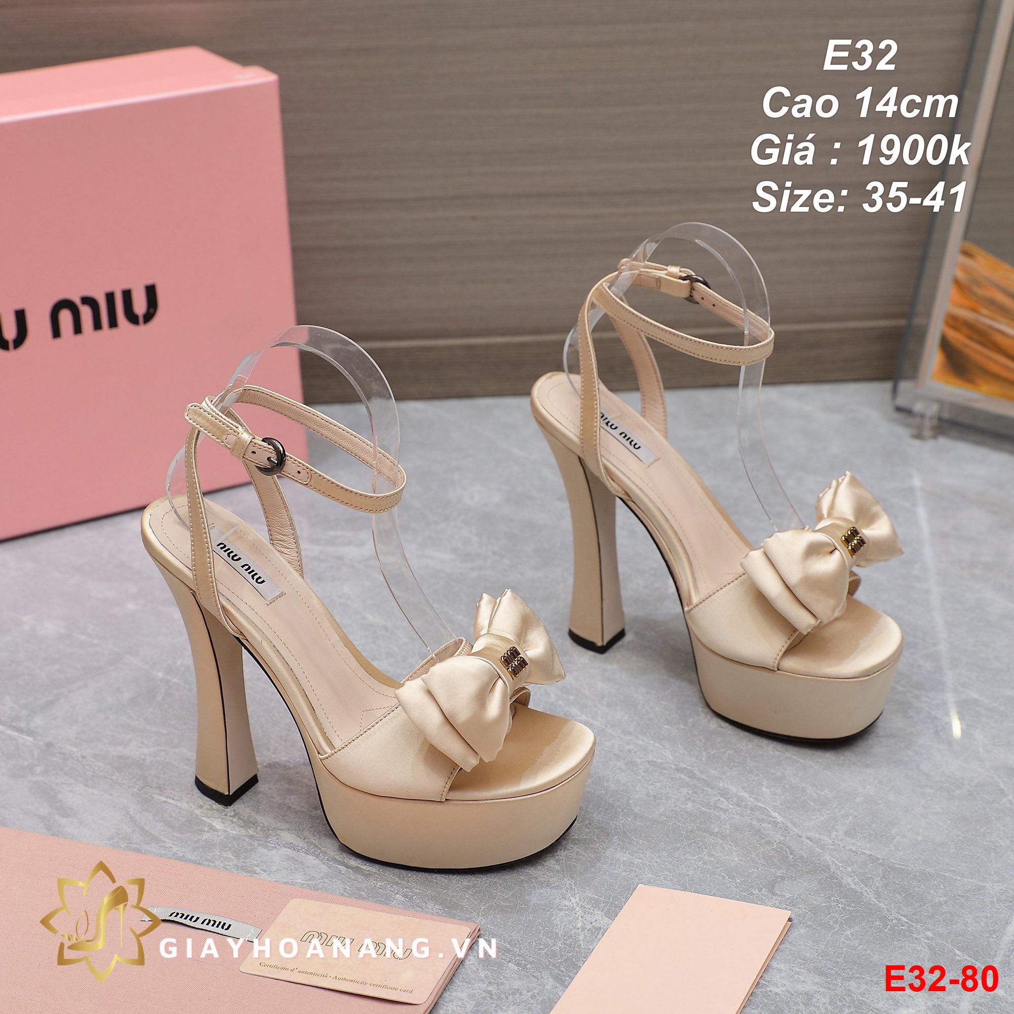 E32-80 Miumiu sandal cao 14cm  siêu cấp