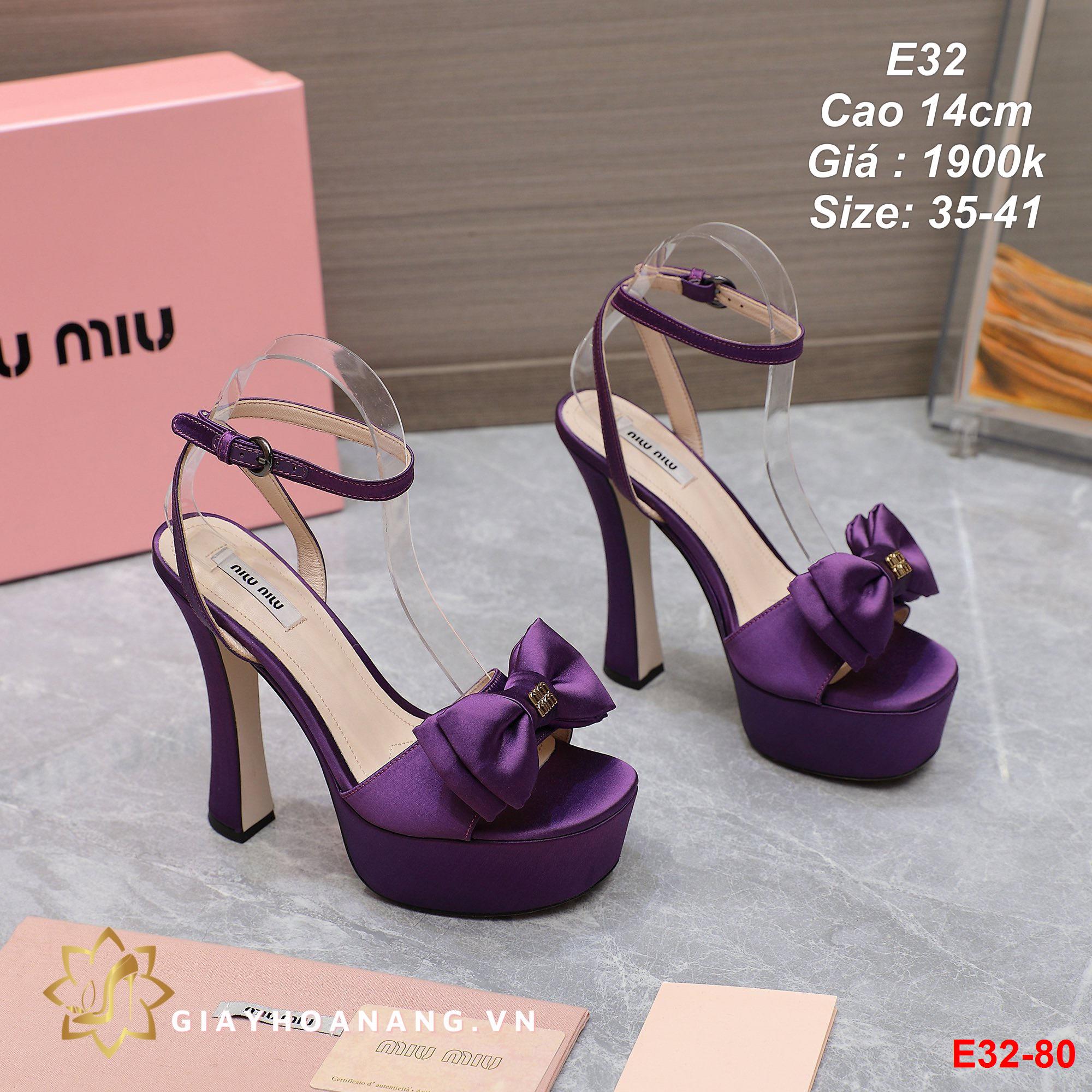 E32-80 Miumiu sandal cao 14cm  siêu cấp