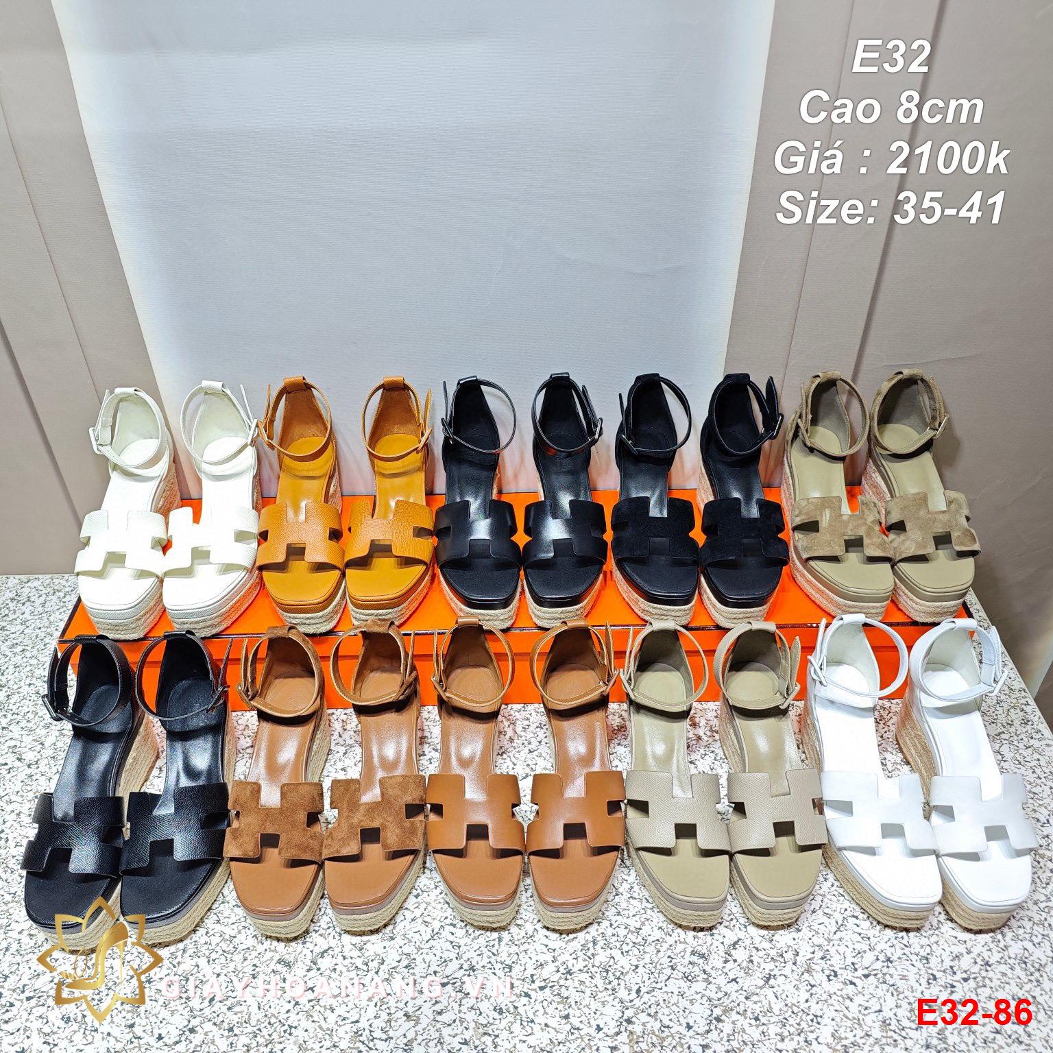 E32-86 Hermes sandal cao 8cm siêu cấp