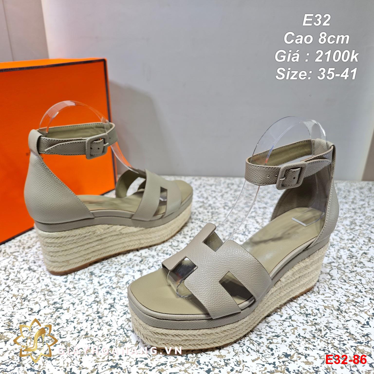 E32-86 Hermes sandal cao 8cm siêu cấp