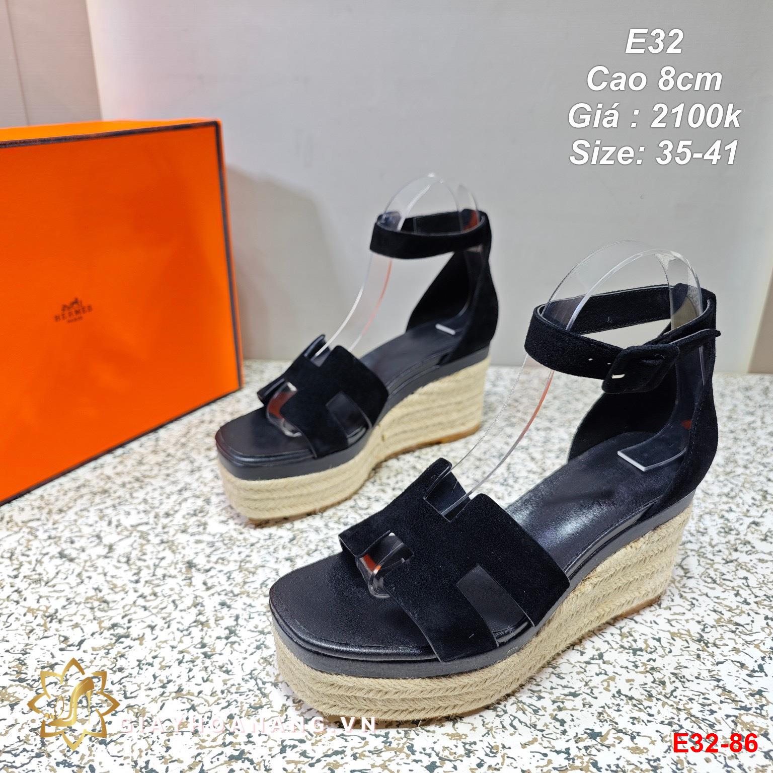 E32-86 Hermes sandal cao 8cm siêu cấp