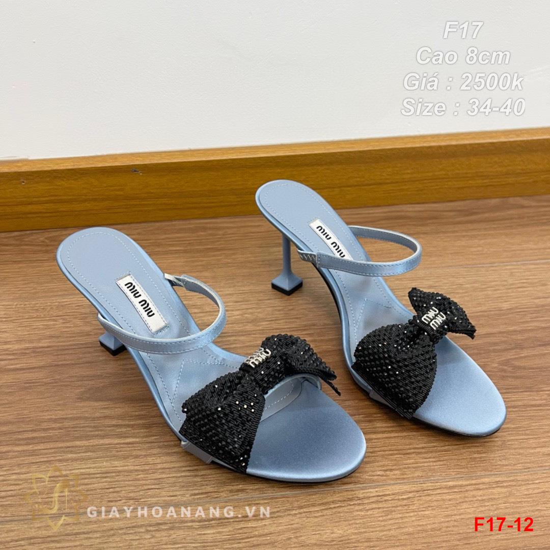 F17-12 Miu Miu dép cao 8cm siêu cấp