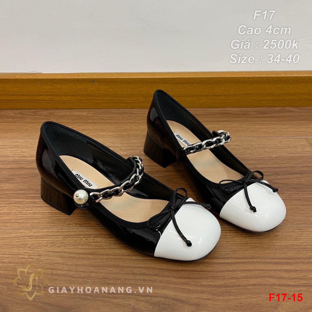 F17-15 Miu Miu giày cao gót 4cm siêu cấp