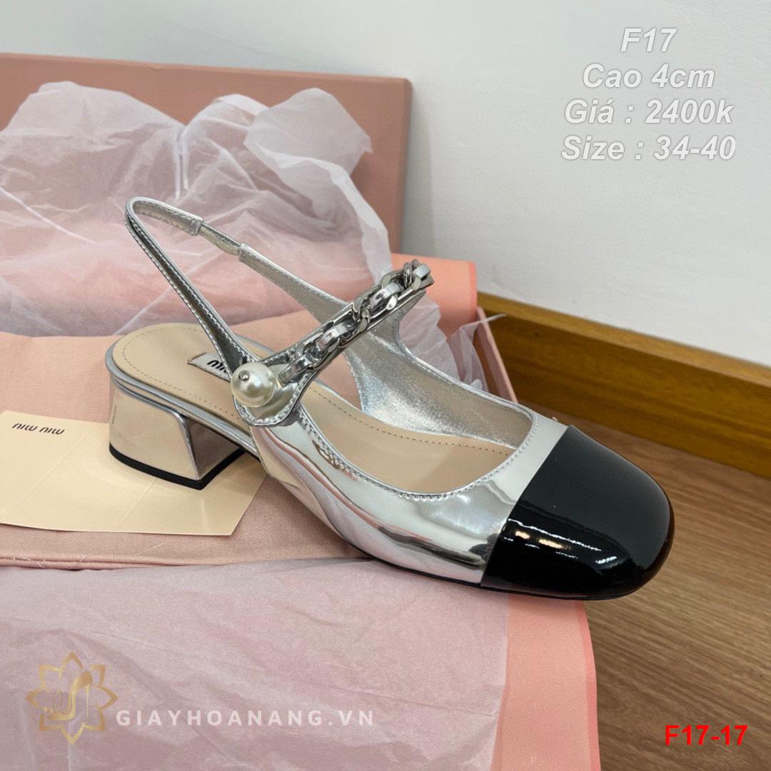 F17-17 Miu Miu sandal cao gót 4cm siêu cấp