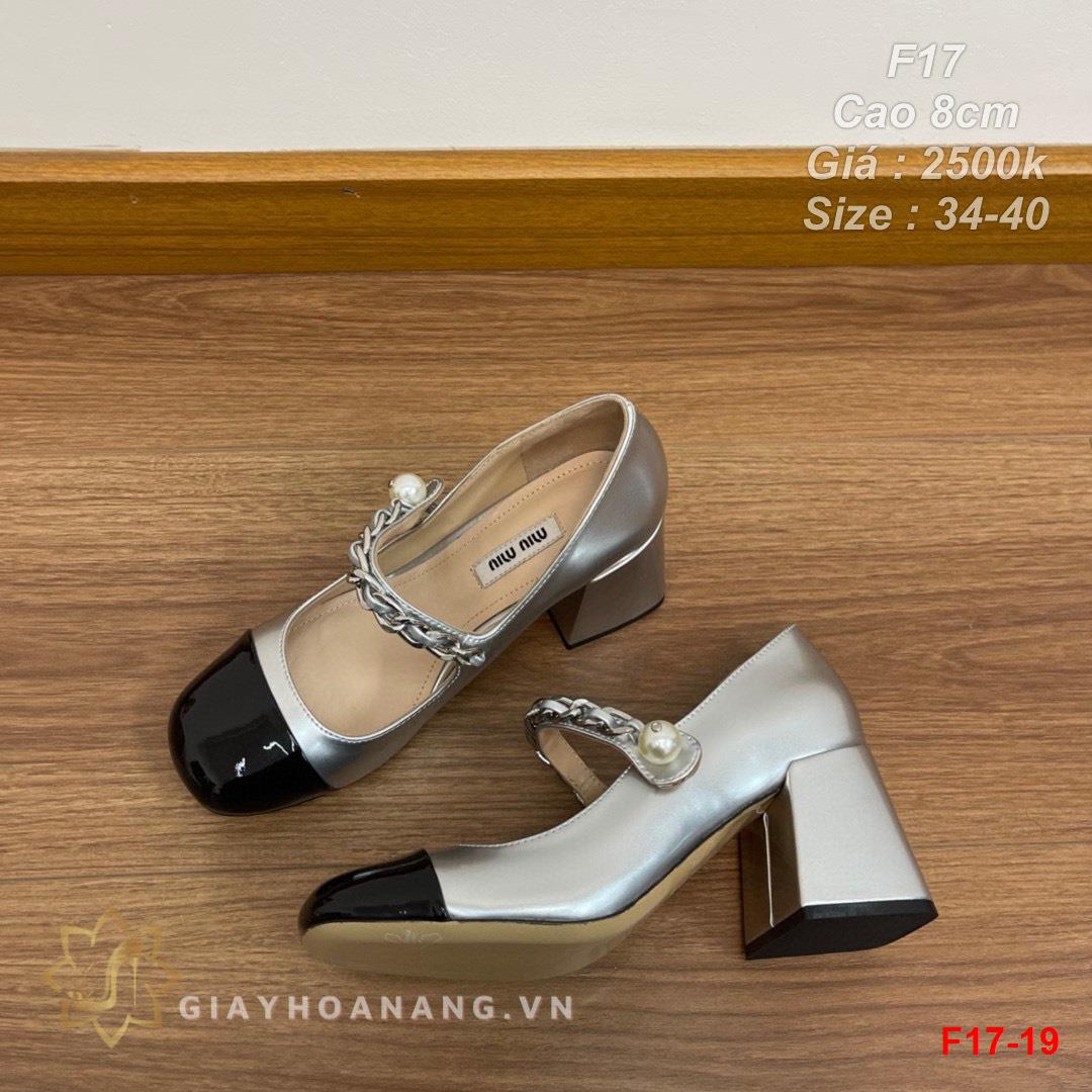 F17-19 Miu Miu giày cao gót 8cm siêu cấp