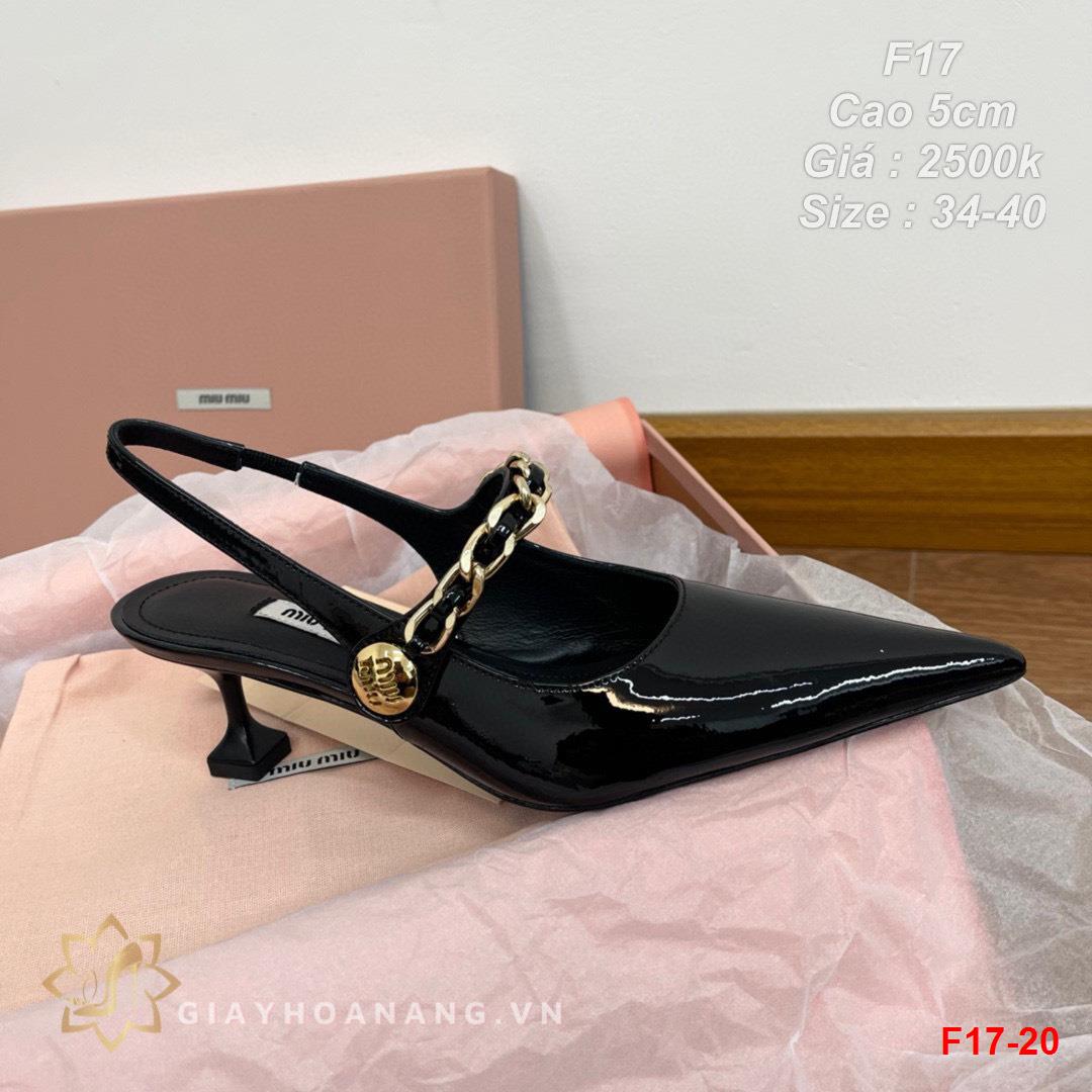 F17-20 Miu Miu sandal cao gót 5cm siêu cấp