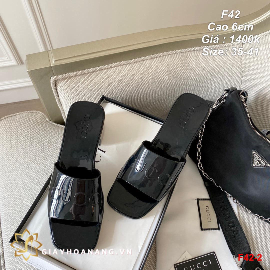 F42-2 Gucci dép cao 6cm siêu cấp