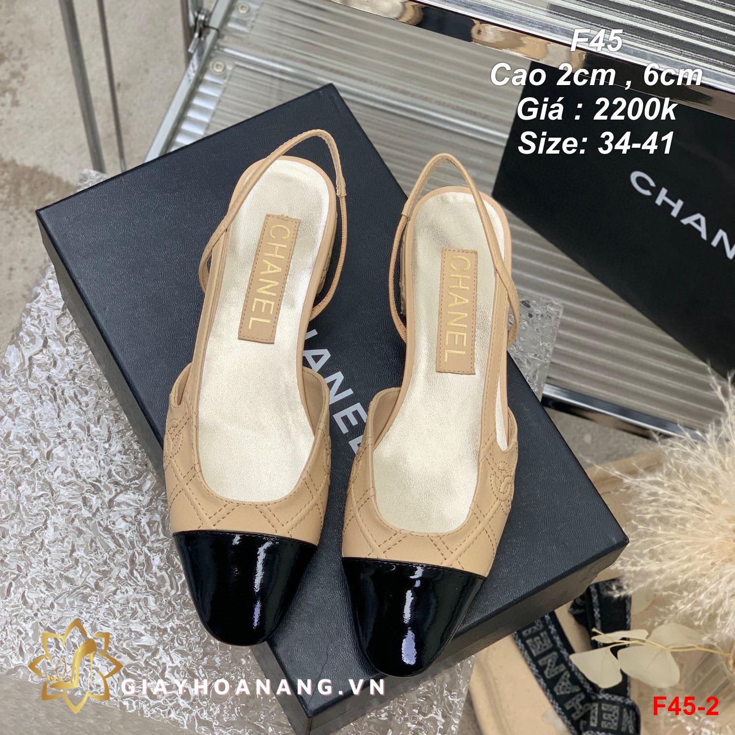 F45-2 Chanel sandal cao 2cm , 6cm siêu cấp