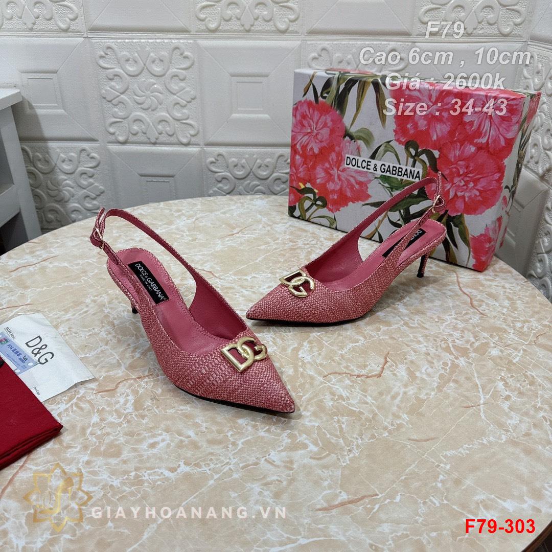 F79-303 Dolce & Gabbana sandal cao gót 6cm siêu cấp