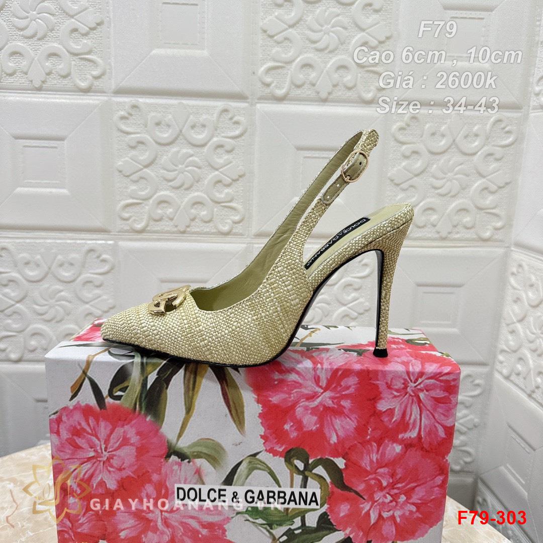 F79-303 Dolce & Gabbana sandal cao gót 6cm siêu cấp