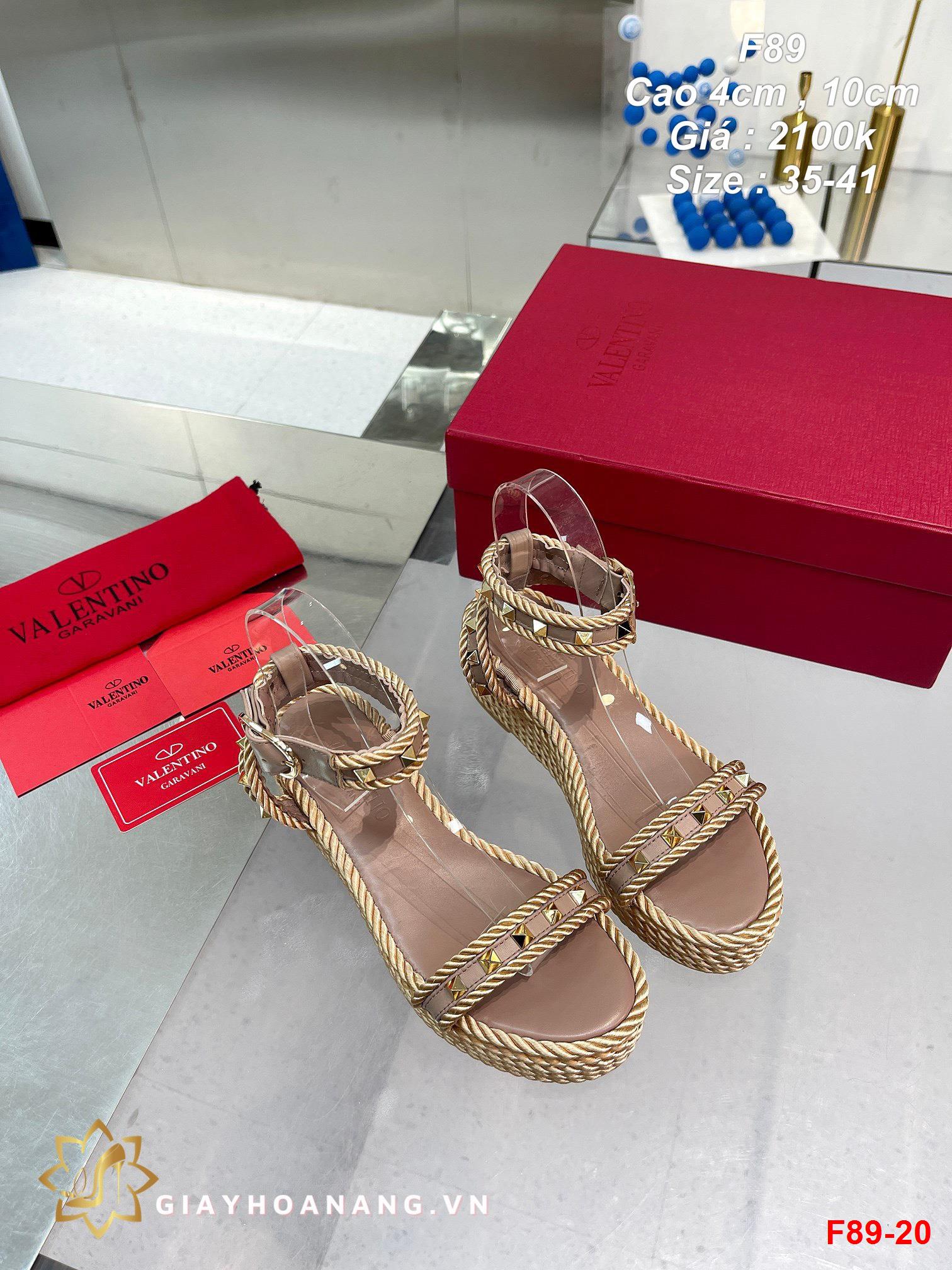 F89-20 Valentino sandal cao 4cm , 10cm siêu cấp