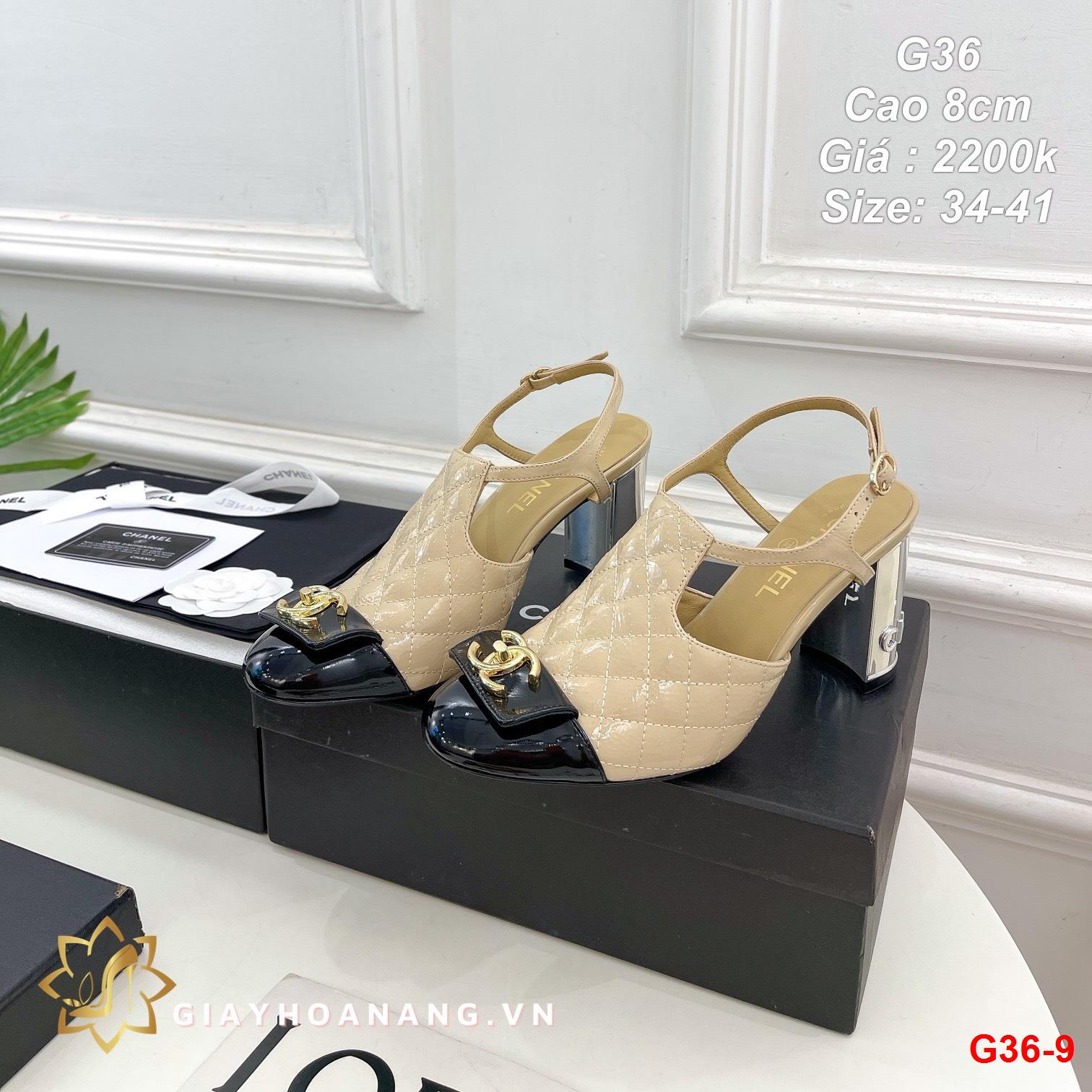 G36-9 Chanel sandal cao 8cm siêu cấp