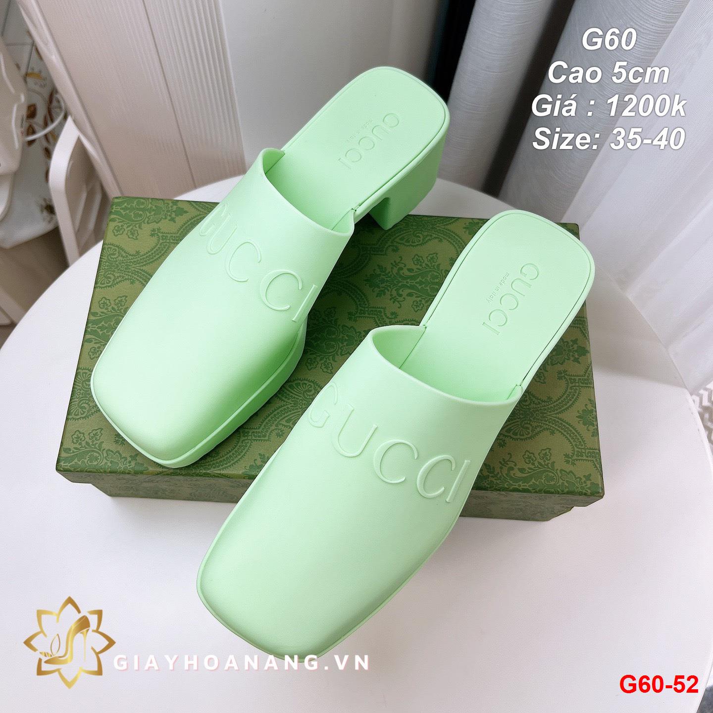 G60-52 Gucci dép cao 5cm siêu cấp