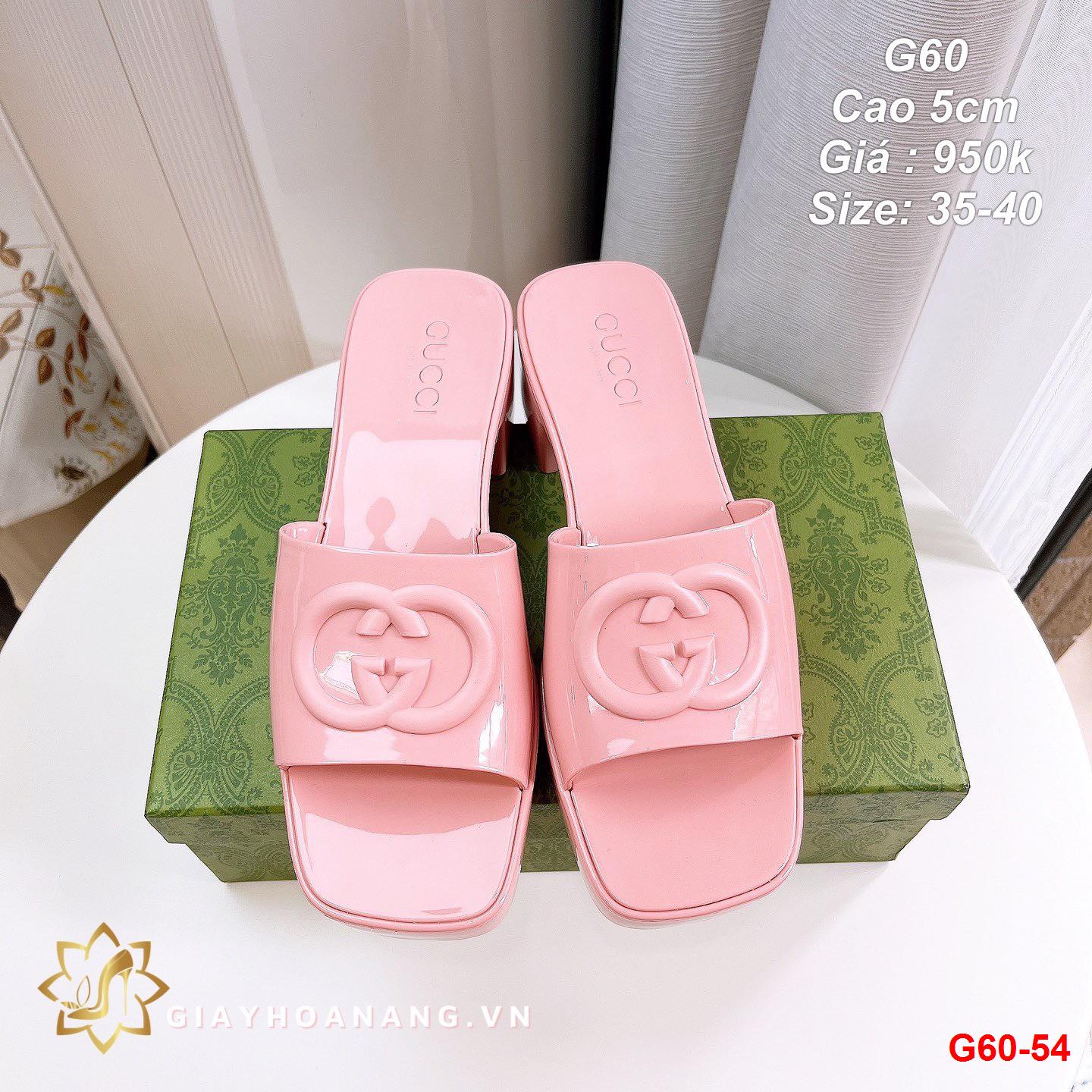 G60-54 Gucci dép cao 5cm siêu cấp