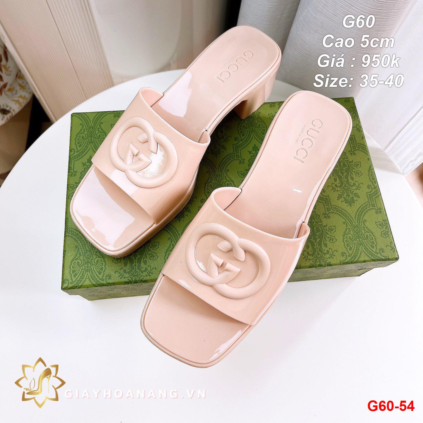 G60-54 Gucci dép cao 5cm siêu cấp