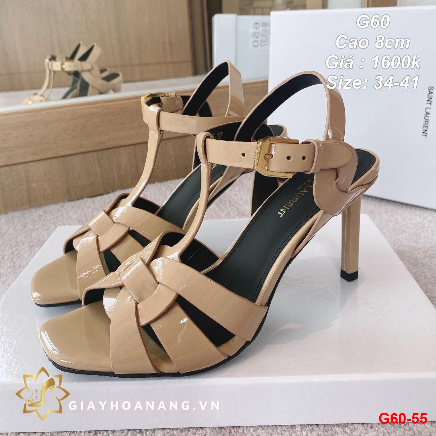 G60-55 Saint Laurent sandal cao 8cm siêu cấp