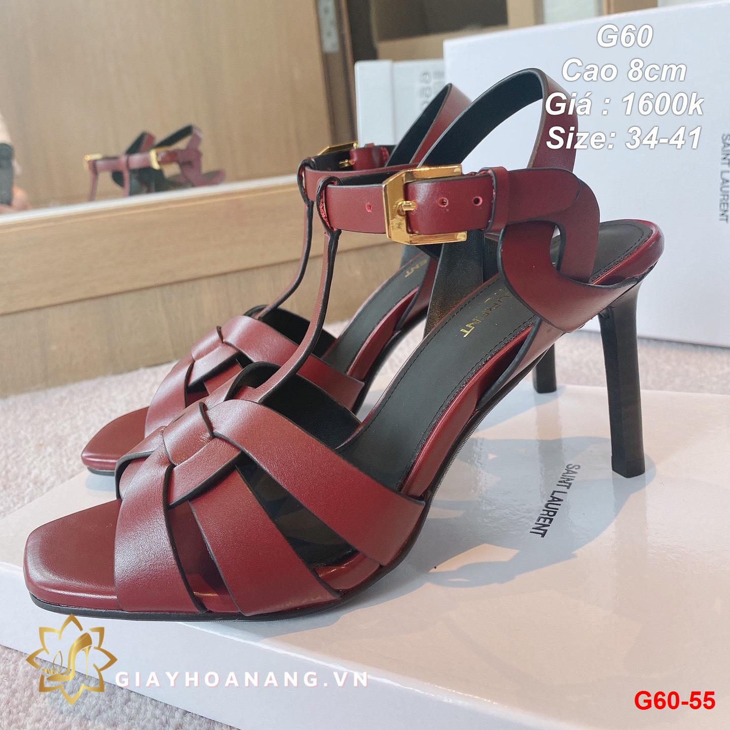 G60-55 Saint Laurent sandal cao 8cm siêu cấp