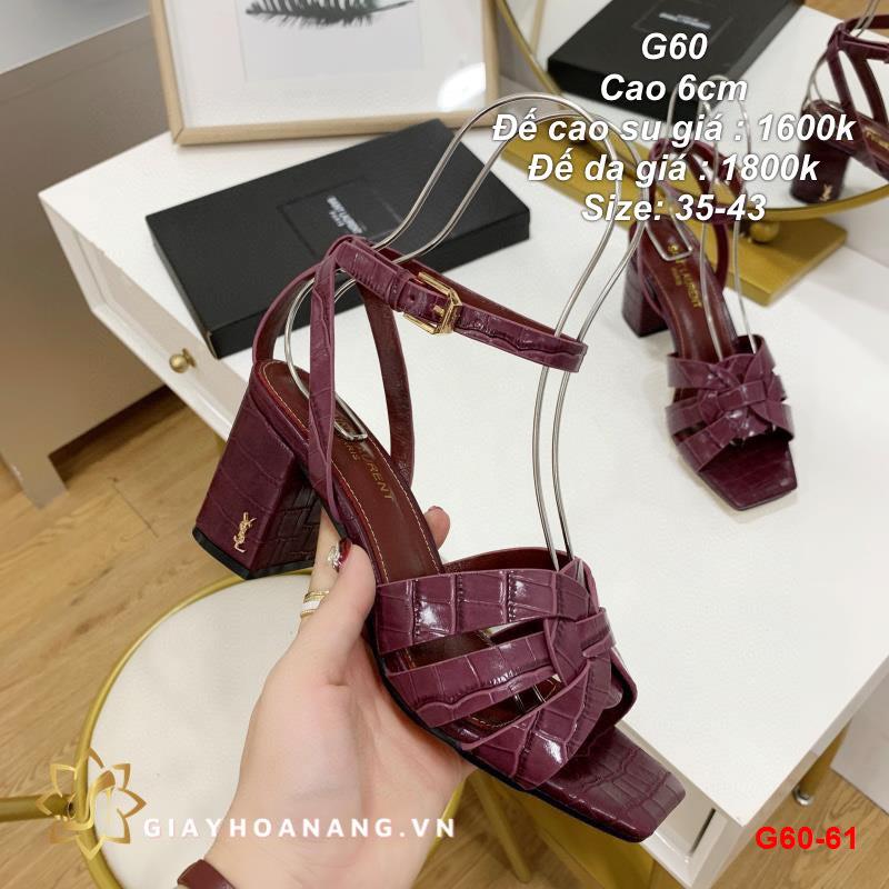 G60-61 Saint Laurent sandal cao 6cm siêu cấp