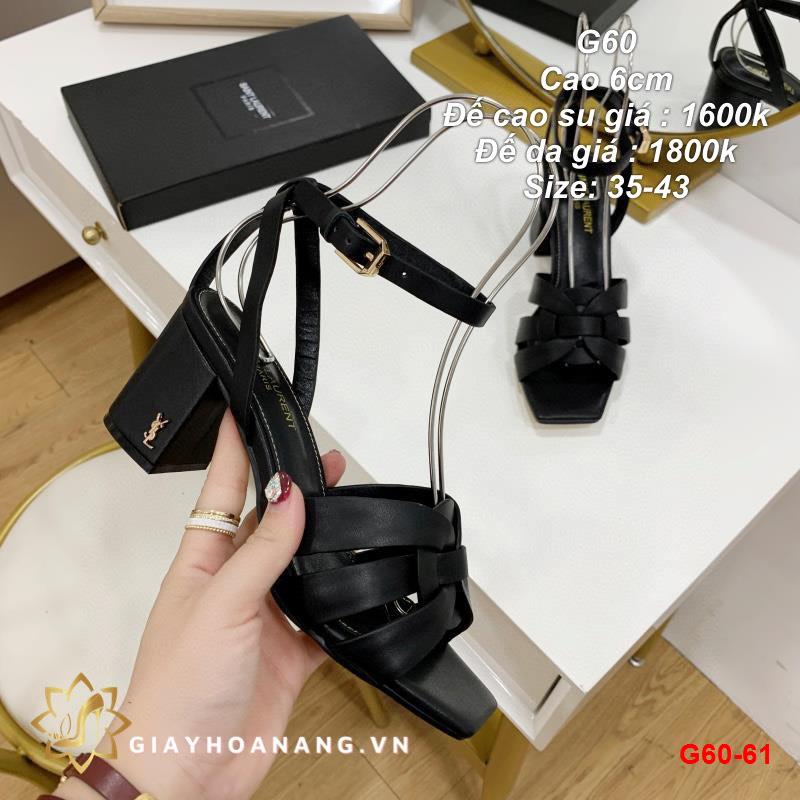 G60-61 Saint Laurent sandal cao 6cm siêu cấp