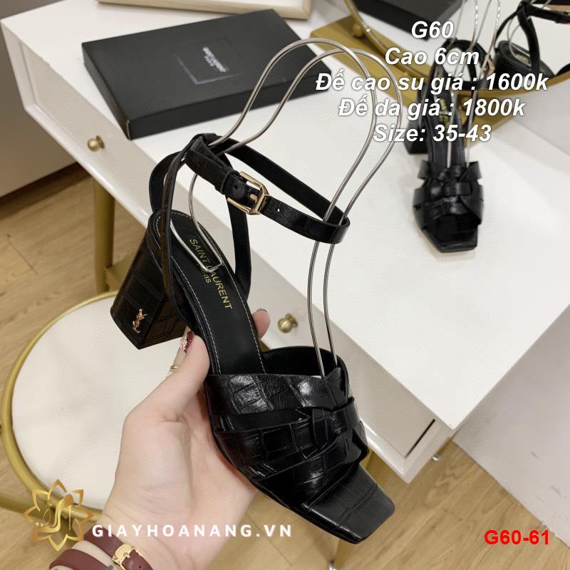 G60-61 Saint Laurent sandal cao 6cm siêu cấp