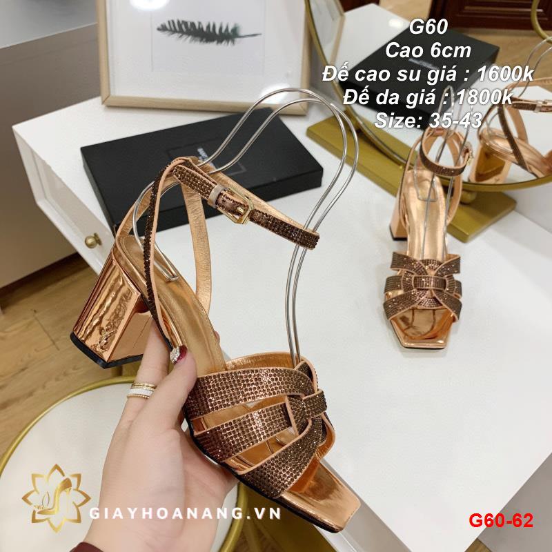 G60-62 Saint Laurent sandal cao 6cm siêu cấp