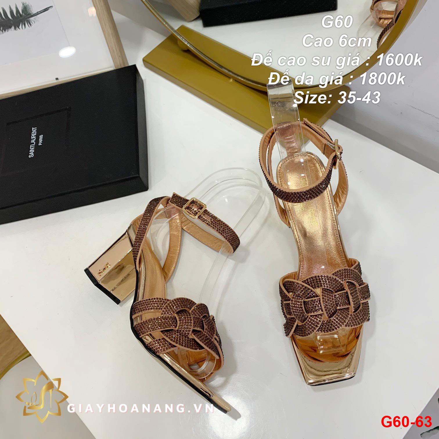 G60-63 Saint Laurent sandal cao 6cm siêu cấp