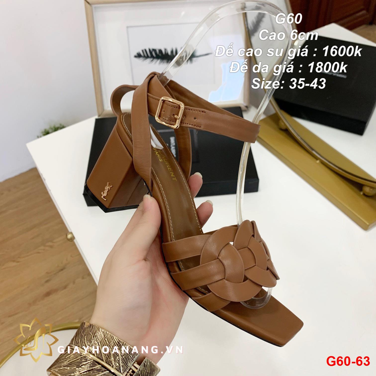 G60-63 Saint Laurent sandal cao 6cm siêu cấp