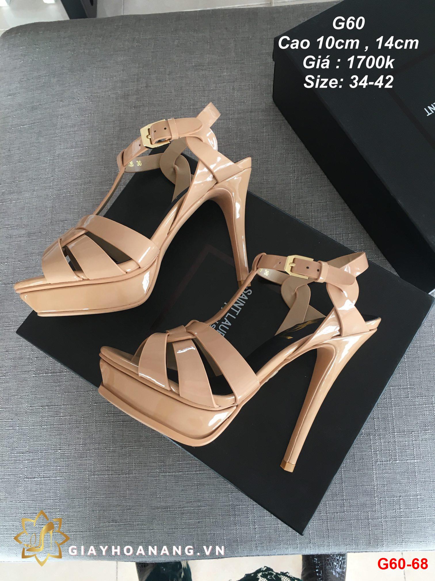 G60-68 Saint Laurent sandal cao 10cm  siêu cấp