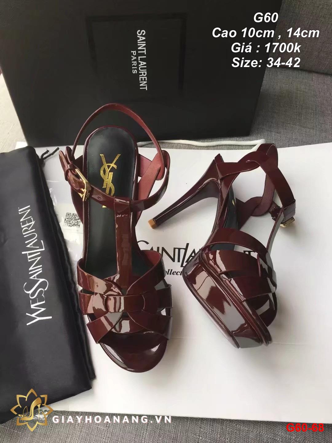 G60-68 Saint Laurent sandal cao 10cm  siêu cấp