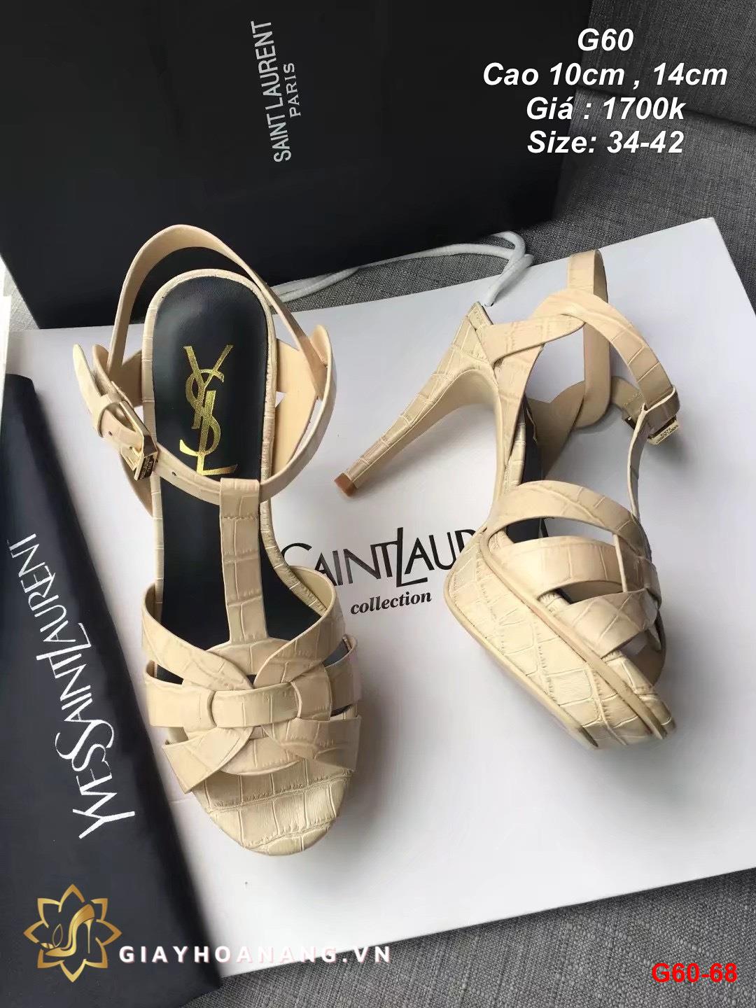 G60-68 Saint Laurent sandal cao 10cm  siêu cấp