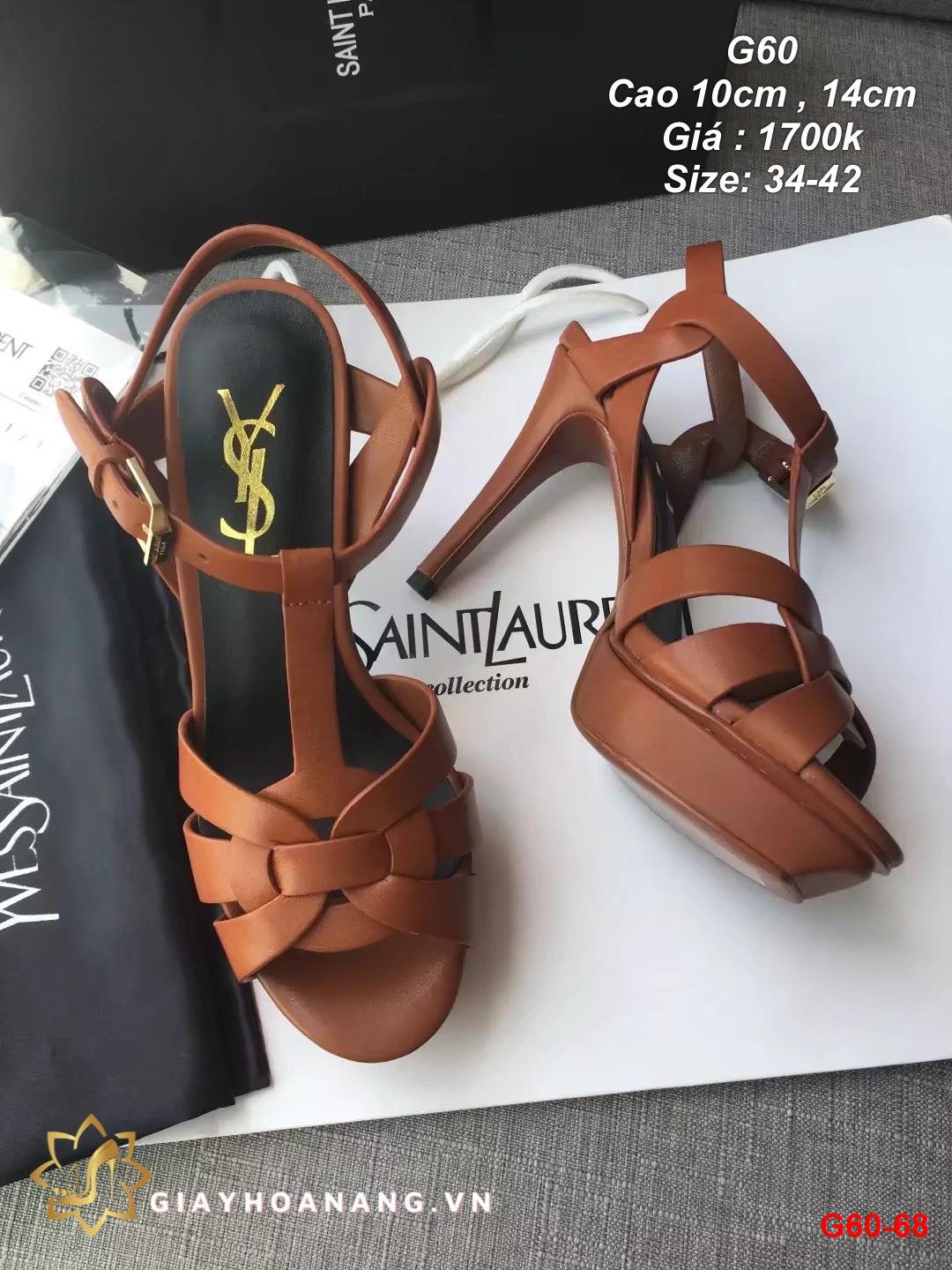 G60-68 Saint Laurent sandal cao 10cm  siêu cấp