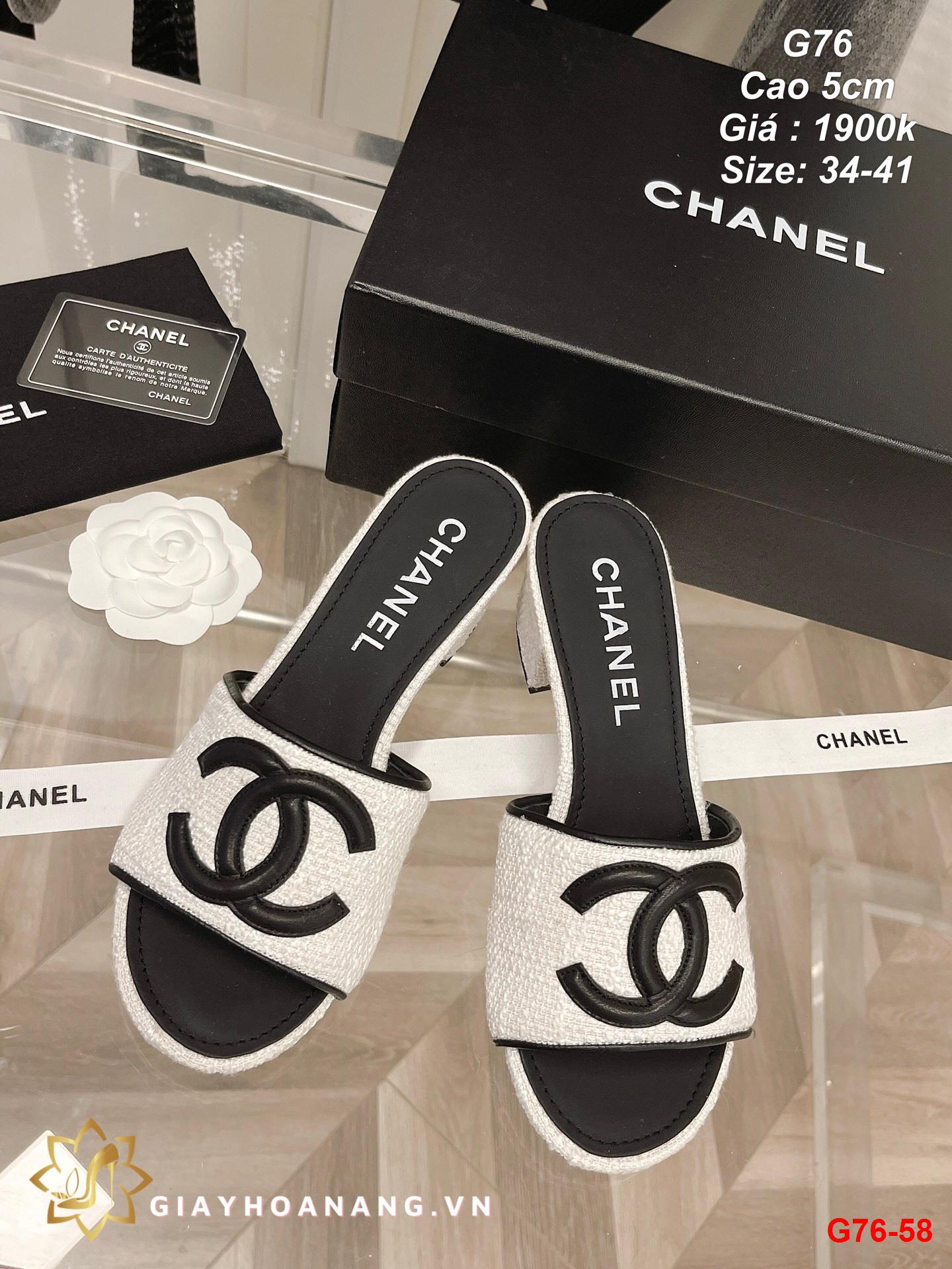 G76-58 Chanel dép cao 5cm siêu cấp