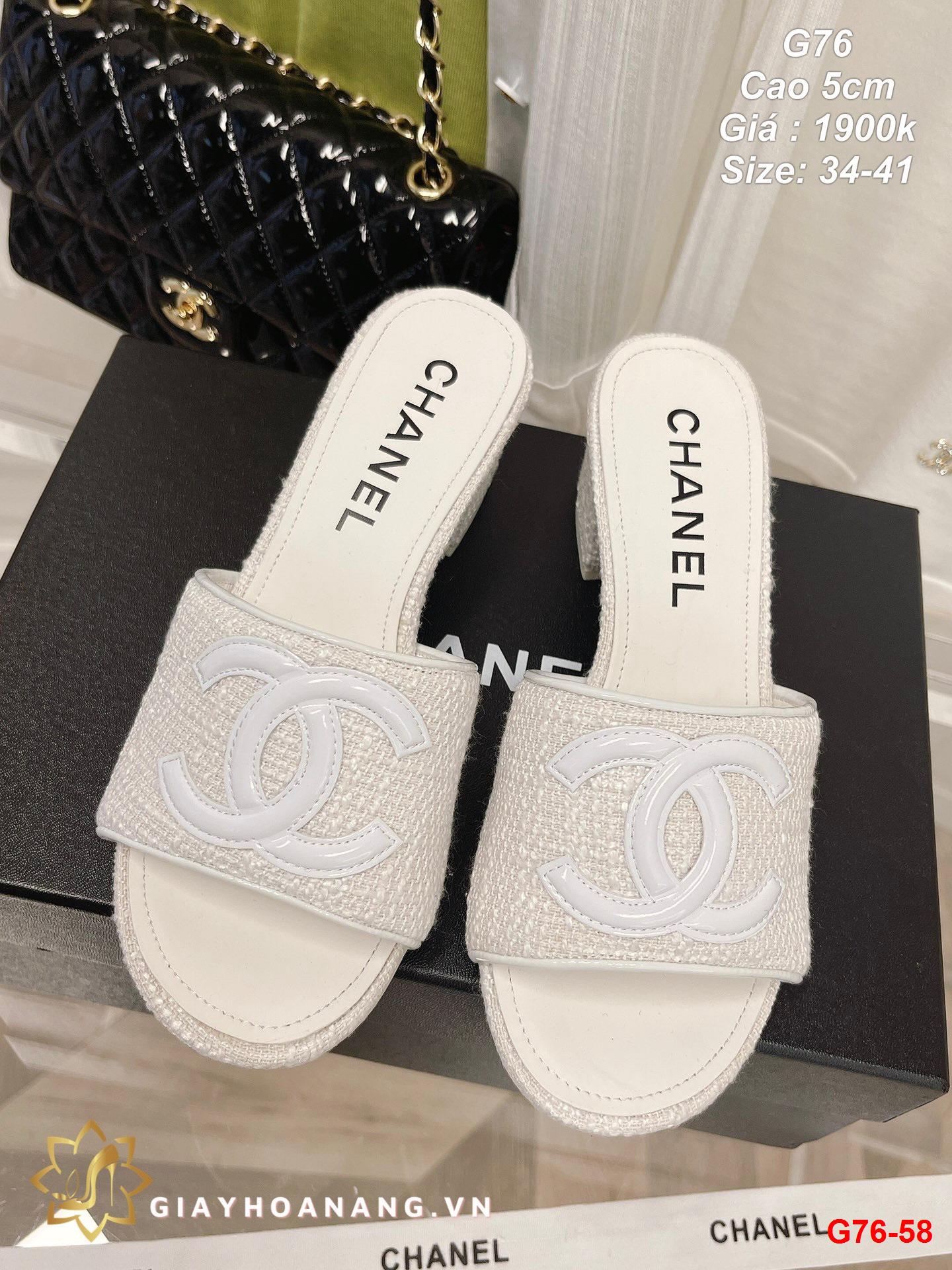 G76-58 Chanel dép cao 5cm siêu cấp