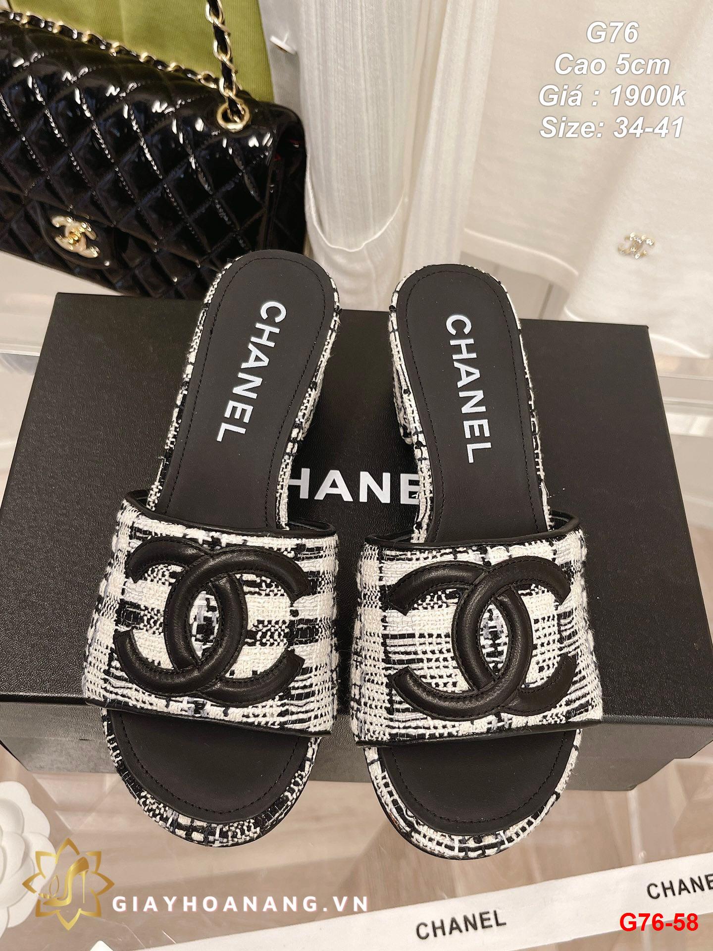 G76-58 Chanel dép cao 5cm siêu cấp