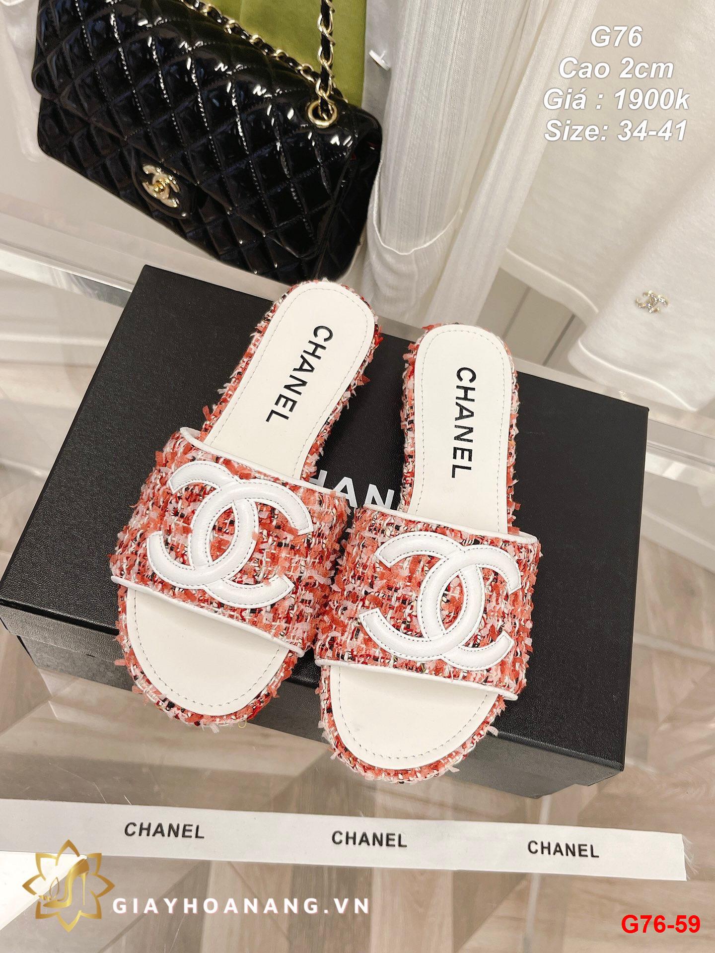 G76-59 Chanel dép cao 2cm siêu cấp