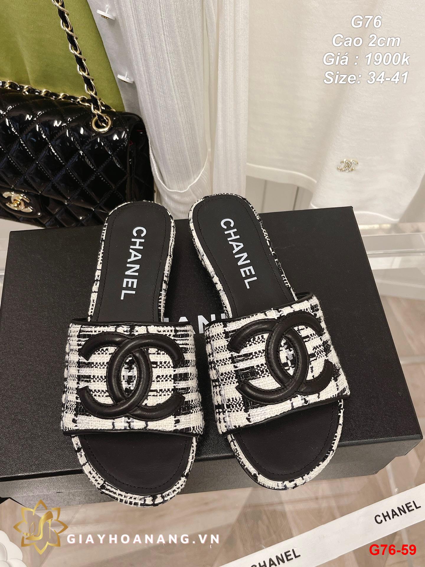 G76-59 Chanel dép cao 2cm siêu cấp