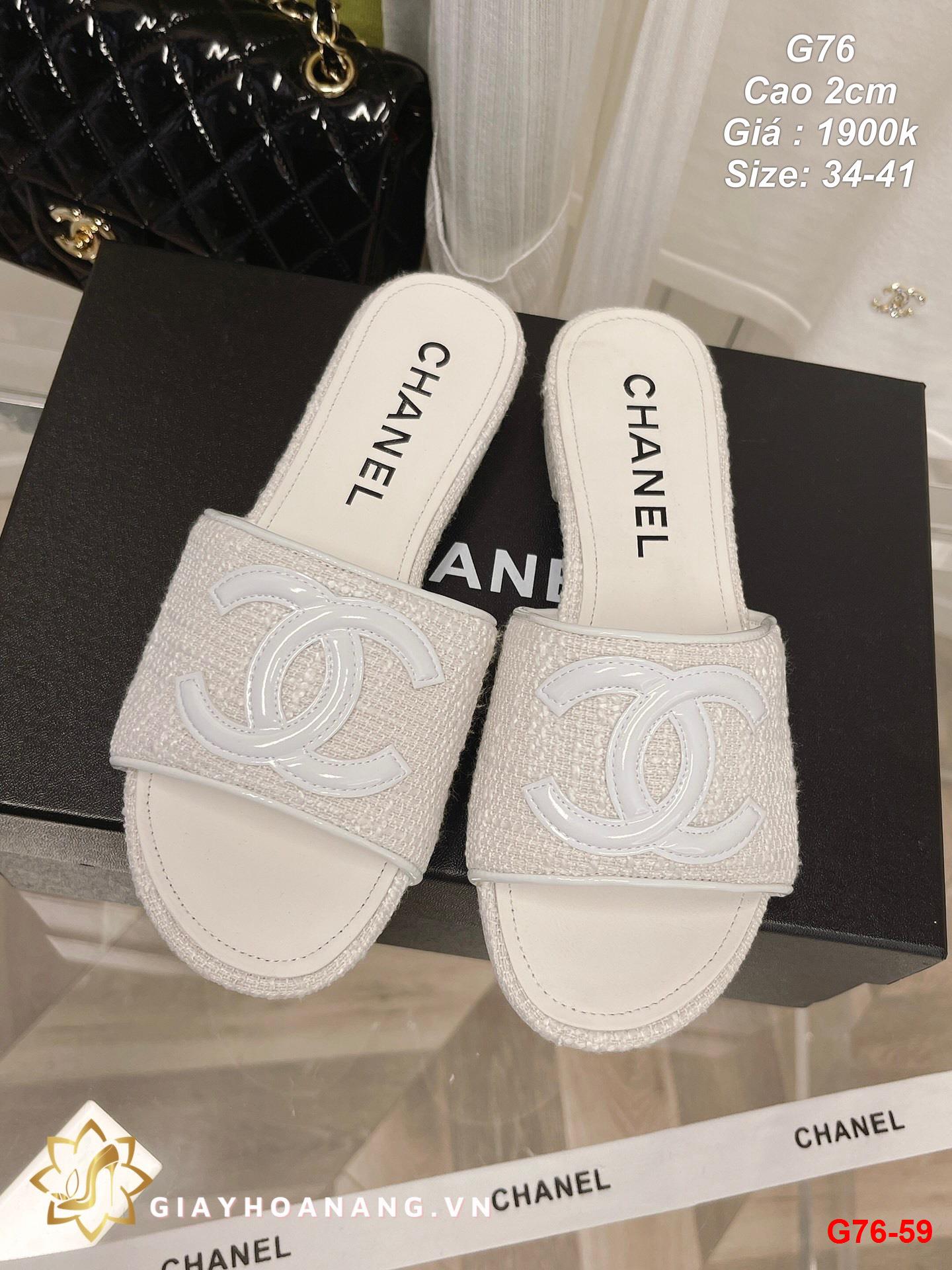 G76-59 Chanel dép cao 2cm siêu cấp