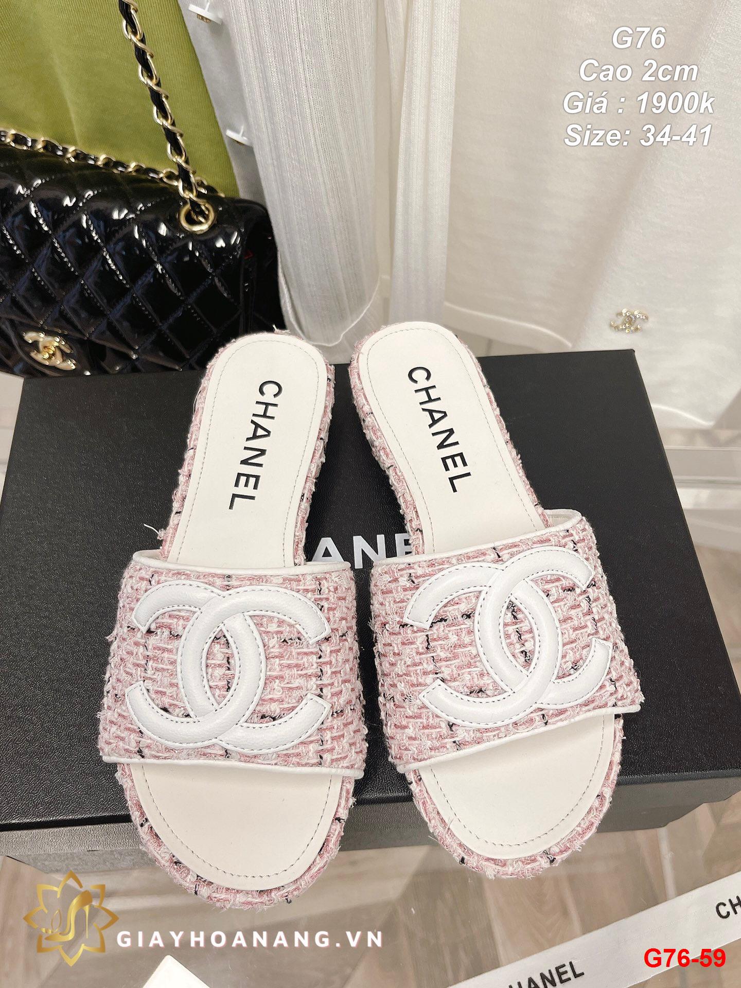 G76-59 Chanel dép cao 2cm siêu cấp