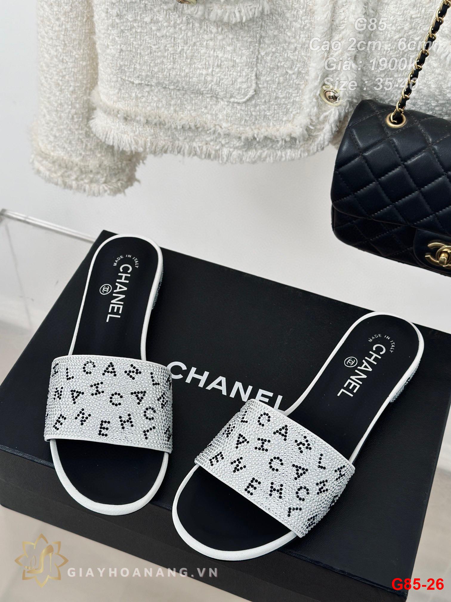 G85-26 Chanel dép cao 2cm , 6cm siêu cấp