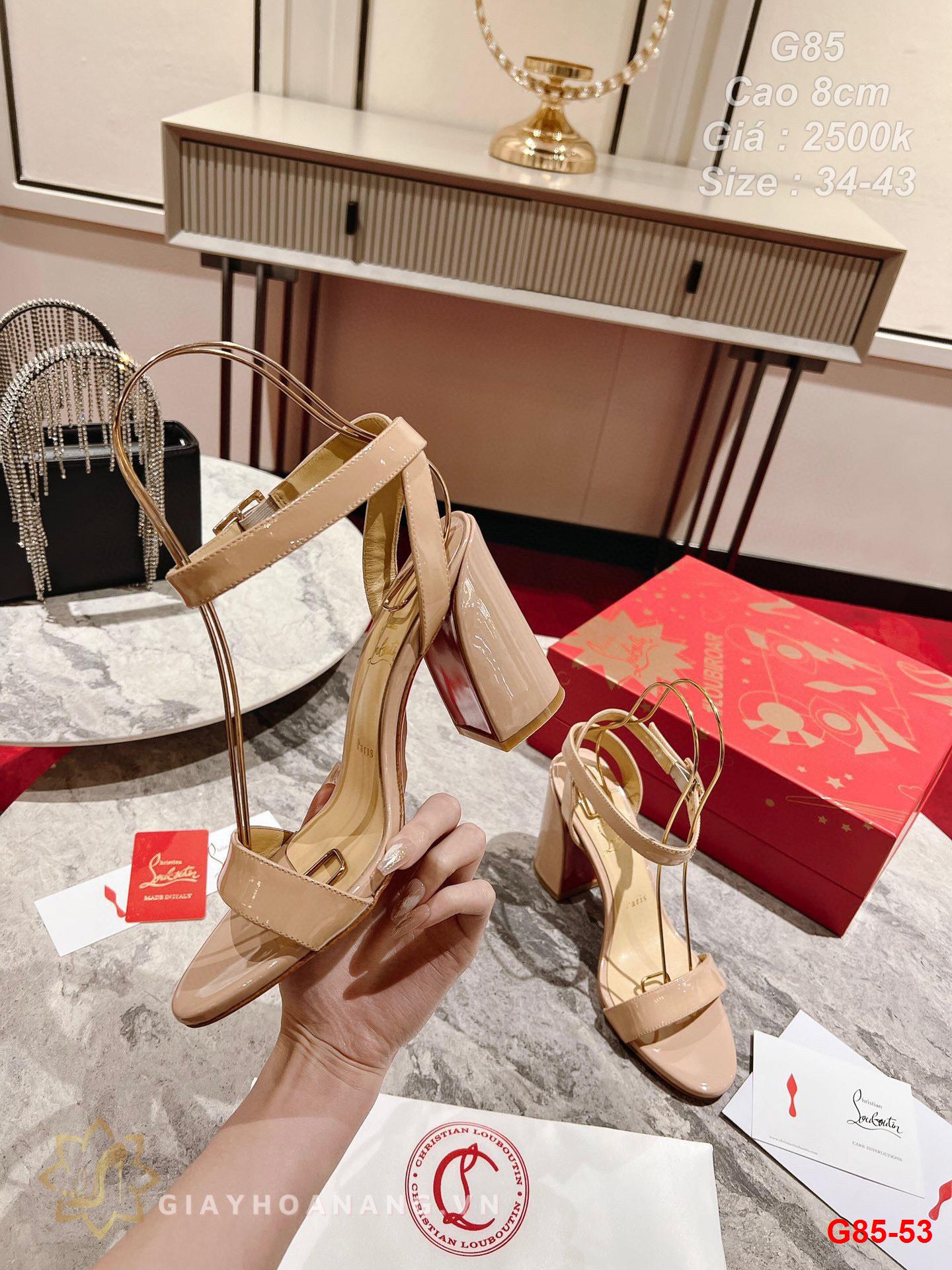 G85-53 Louboutin sandal cao gót 8cm siêu cấp